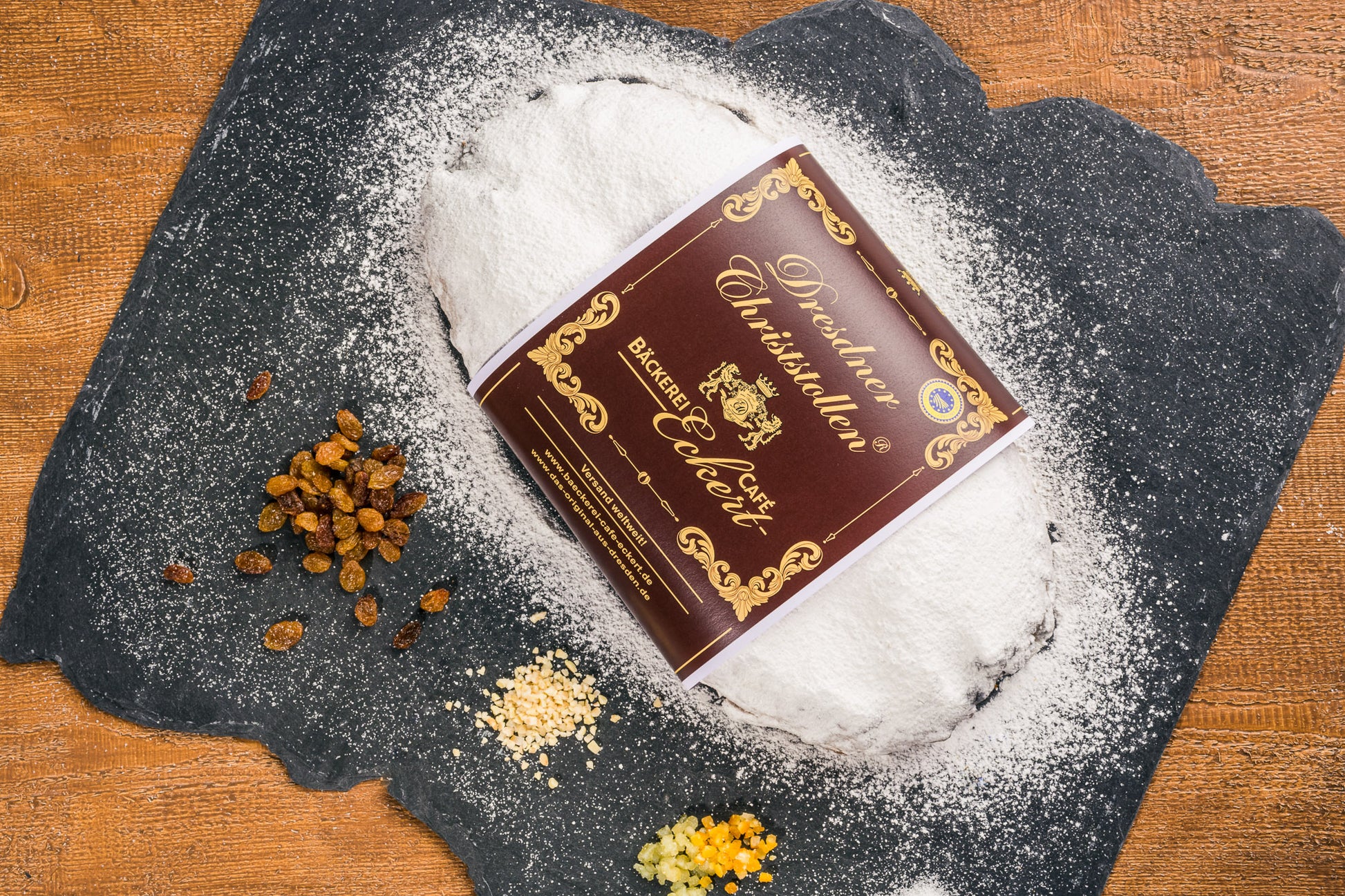 Dresdner Christstollen® 2 kg Premiumstollen mit Banderole
