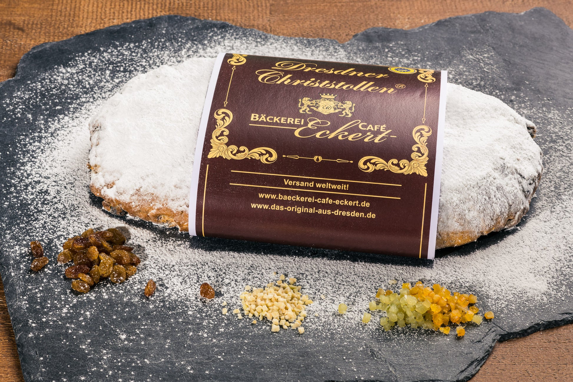 Dresdner Christstollen® 2 kg Premiumstollen mit Banderole