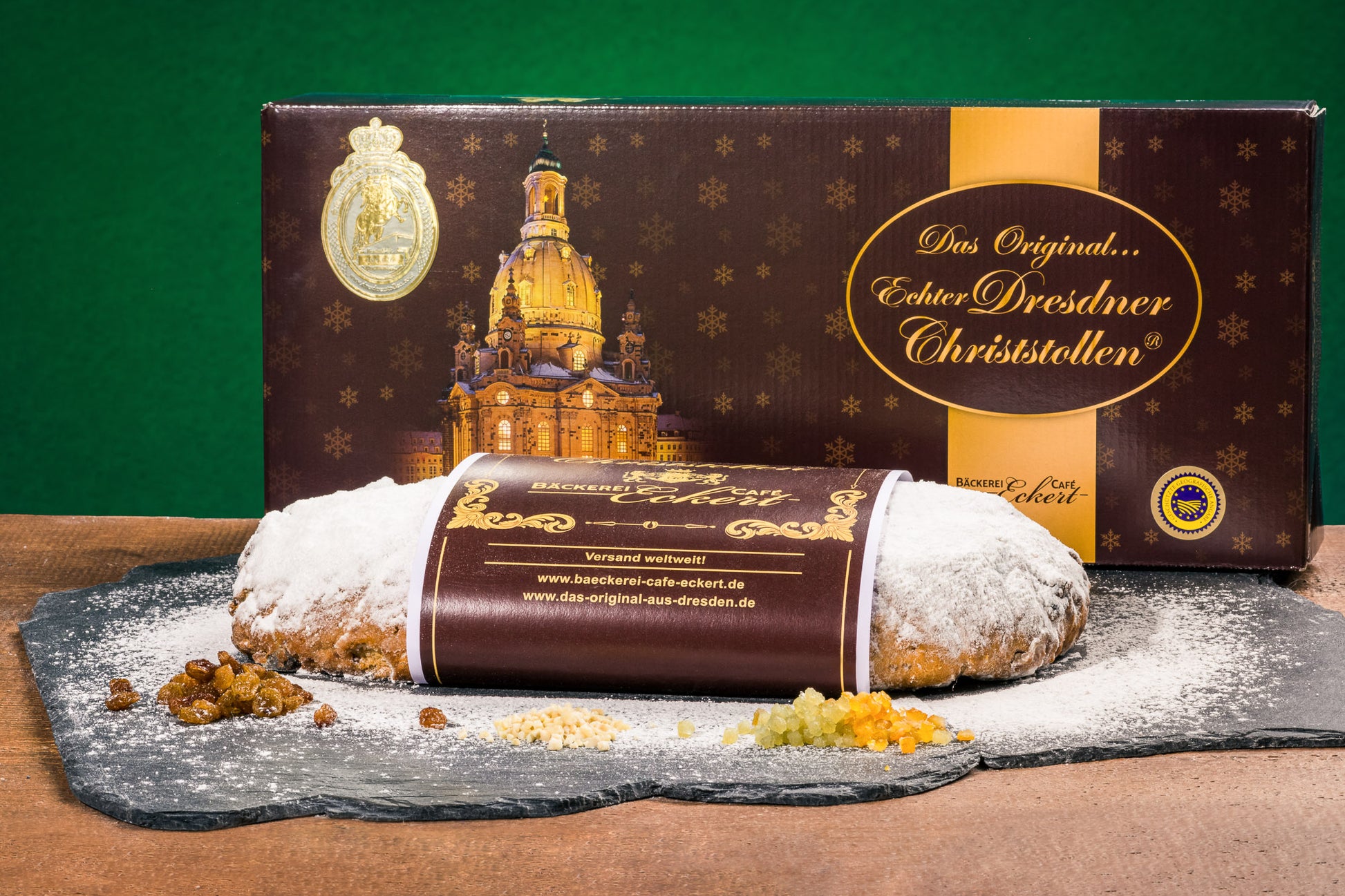 Dresdner Christstollen® 2 kg Premiumstollen mit Banderole
