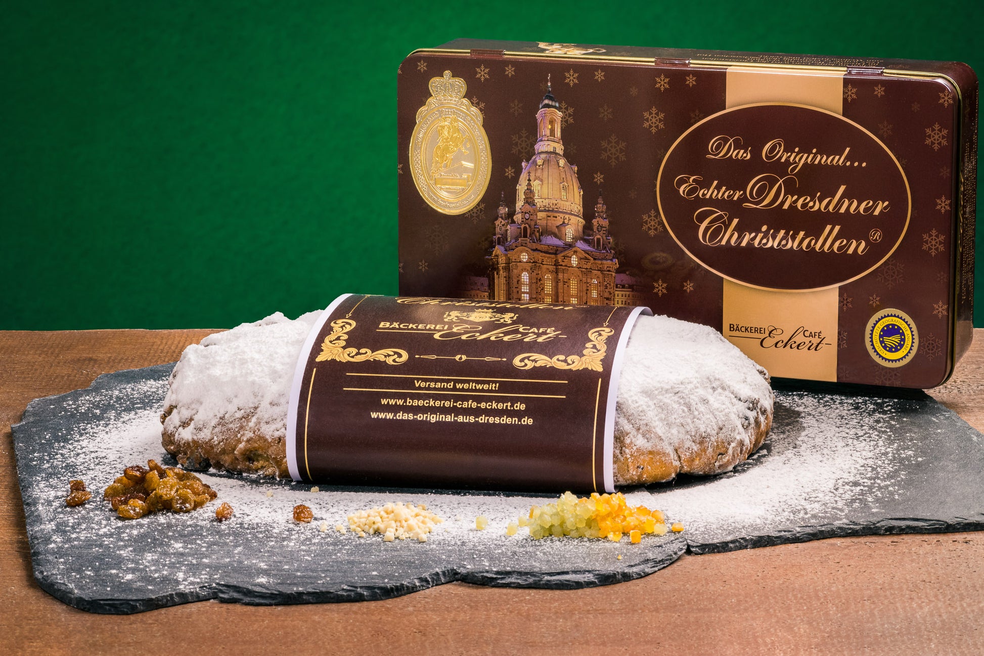 Dresdner Christstollen® 1 kg Premium mit Banderole