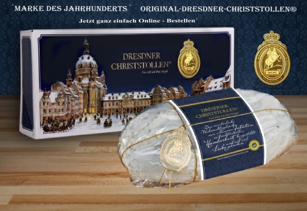 Dresdner Christstollen® 1 kg mit Premiumbanderole